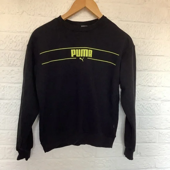 Puma Sweatshirt- Size XS - Black & Yellow - Cotton - P2P 20โ - Picture 5 of 8